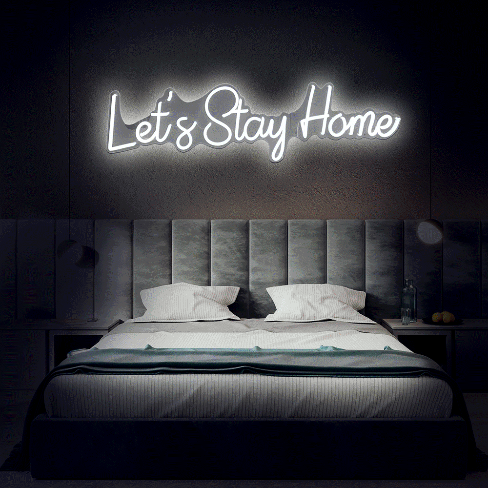 Letreros de Neón Let's Stay Home