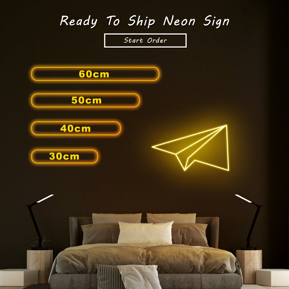 Mini Paper Plane Neon Sign