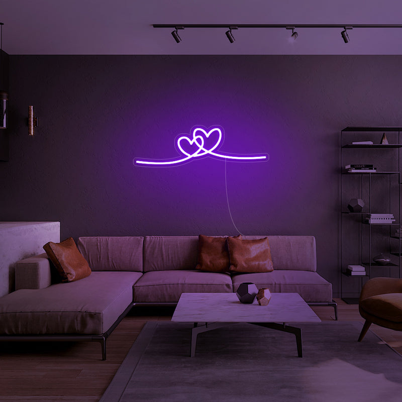 Mini Double Heart Neon Sign