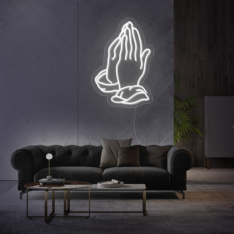 Praying Hands Neon Sign