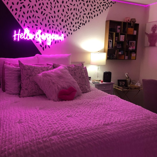 Hola hermosa letrero de neón